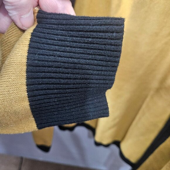 Bob Mackie Cardigan Sweater Plus 1X Wearable Art Feather Zip-Up Ribbed Knit - Picture 5 of 10